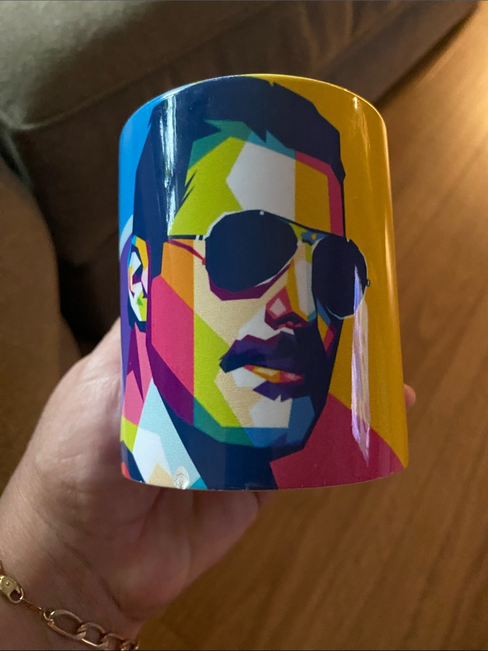 Colorful Pop Art Face Ceramic Mug - Multicolor, Freddie mercury mug